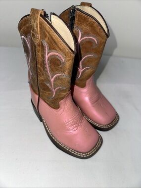 Kids Pink & Brown Cowboy Boots - Stylish Western Riding Boot
